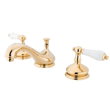 KINGSTON BRASS KS1162PL 8" Widespread Bathroom Faucet, Polished Brass KS1162PL